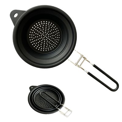 좋은 가격 BPA가 없는 실리콘 접이식 콜랜더 손잡이 새 주방 필수품 세척기 배수기 과일 배수기에 적합 온라인으로