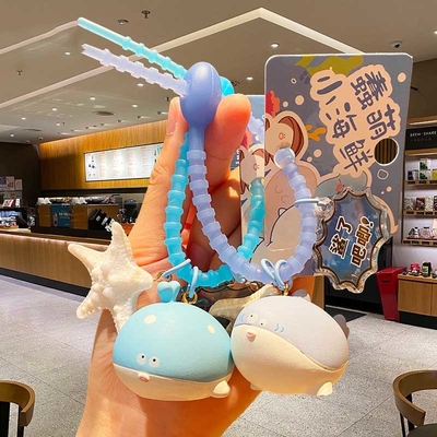 좋은 가격 핸드백 매치 바다 물고기 만화 키 체인 카와이 동물 키 체인 여자와 여자 온라인으로