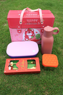 좋은 가격 Premium Stainless Steel & Silicone Lunch Set For Kids And Families – 4-in-1 Combo With Bento Box, Bottle, Snack Cup, And Animal Cutlery Wholesale 온라인으로