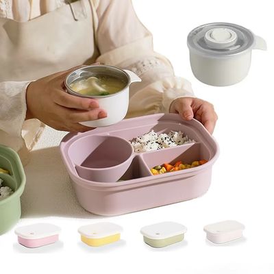 좋은 가격 Premium Stainless Steel & Silicone Lunch Set For Kids And Families – 4-in-1 Combo With Bento Box, Bottle, Snack Cup, And Animal Cutlery Wholesale 온라인으로