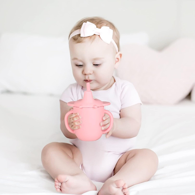 좋은 가격 가치없는 Lid와 비 하락 손잡이와 sippy 컵을 훈련시키는 실리콘은 증명 트레이너 컵 변화 컵을 뿌립니다 온라인으로