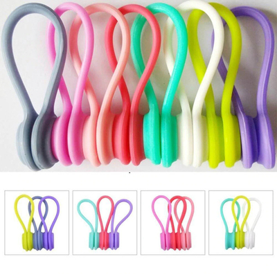 좋은 가격 실리콘 자기 케이블 넥타이 재사용 케이블 조직기 귀기 케이블 USB 케이블 매니저 관리자 랩 넥타이 스트랩 북마크 온라인으로