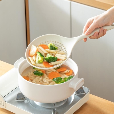 실리콘 스트레이너 스쿠프 콜랜더 슬롯 파스타 컵 열 저항 600 ° F 슬롯 컵 컵 부엌 요리 도구