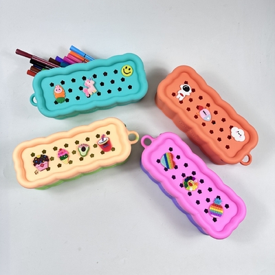 좋은 가격 DIY 스타일 실리콘 연필 케이스 귀여운 학생용 연필 봉지 온라인으로