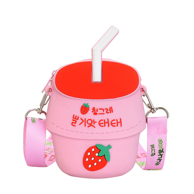 콰이 실리콘 연필 케이스 BPA 무료 문구 조직자 메이크업 가방 크로스 보디 어깨 가방 가방 어린이 크리스마스 선물