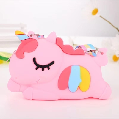 생일 선물 가방 장난감 학생 어린이 선물 카와이 크로스보디 가방 귀여운 어깨 가방 만화 동물 실리콘 메이크업 가방