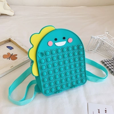 좋은 가격 디노사우 부드러운 실리콘 펜 케이스 기기 및 메이크업 아이템 배낭 가방 실리콘 학교 크로스 보디 어깨 가방 온라인으로