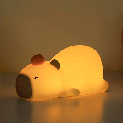 카피바라 야간등 어린이용 동물 실리콘 야간등 USB 재충전 터치 컨트롤