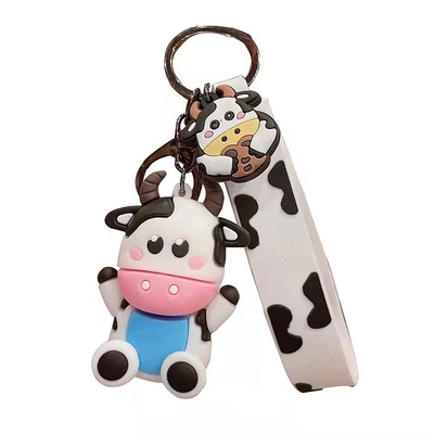 개인화 된 3D 실리콘 소 동물 키링 Pendant Keychain 가방 및 배낭