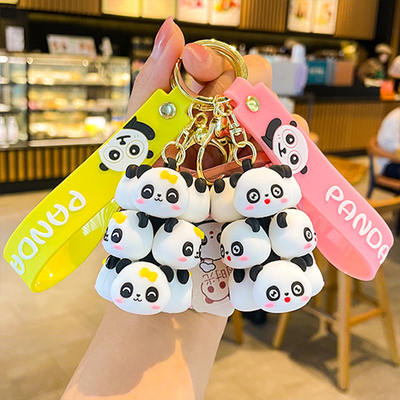 좋은 가격 2 PC 블랙 화이트 판다와 분홍색 돼지 키chain 매치 여자 아이 카와이 백백 액세서리 온라인으로