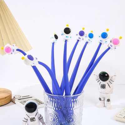 좋은 가격 12PCS 귀여운 우주비행사 쉐킹 젤 펜 0.5mm, 블랙 잉크 젤 글쓰기 펜 사무실 학교 용품 학생 어린이 선물 온라인으로
