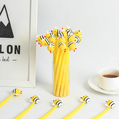 좋은 가격 꿀벌 젤 펜, 28Pcs 귀여운 만화 꿀벌 펜 어린이용, 0.5MM 대용량 검은 롤러볼 펜 생일 선물상 학생 선물 신품 학교 용품 파티 장식 온라인으로