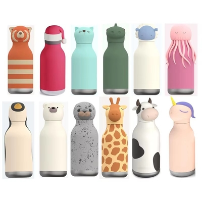 Custom Silicone Lid Stainless Steel Water Bottle for Kids