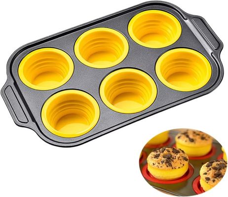 좋은 가격 6-Piece Stackable Silicone Baking Pan Set - Temperature Resistant (-40°F to 446°F) Non-Stick Bakeware with Metal Reinforced Frame 온라인으로