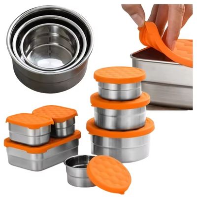 Eco-Friendly Stainless Steel Food Container With Silicone Lid | 5 Sizes 90–900ml | Leak-Proof & Insulated Lunch Box