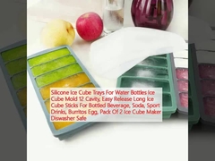 물병용 실리콘 아이스 큐브 트레이 아이스 큐브 곰팡이 12 홀리, 쉽게 풀기 긴 아이스 큐브 스틱 병에 담긴 음료, 소다, 스포츠 음료, 버리토스 계란, 2 개의 아이스 큐브 메이커 세프