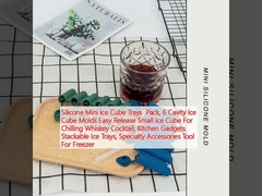 실리콘 미니 아이스 큐브 트레이 팩, 6 홀리 아이스 큐브 폼 쉽게 풀기 작은 아이스 큐브 쿨링 위스키 칵테일, 부엌 가젯 스택 가능한 아이스 트레이, 특수 액세서리 냉장고 도구
