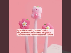 어린이용 스퀴시 펜, 만화 귀여운 재미있는 펜, 어린이용 블랙 젤 잉크 펜 파티 선호도 수업 상 학교 사무실 가정용품