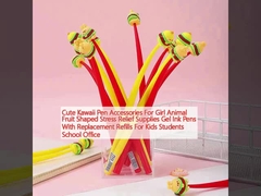 귀여운 카와이 펜 소녀용 액세서리 동물 과일 모양 스트레스 완화 용품 젤 잉크 펜
