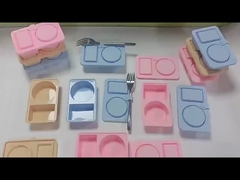 뚜?? 이 있는 실리콘 재사용용 간식 용기