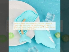 프리미엄 망고 실리콘 얼음틀 - 재사용 가능한 식품 등급 실리콘 얼음 트레이, 재미있는 망고 모양 - BPA 프리, 유연성, 내구성, 무취, 청소 용이 - 스무디, 칵테일 등에 적합